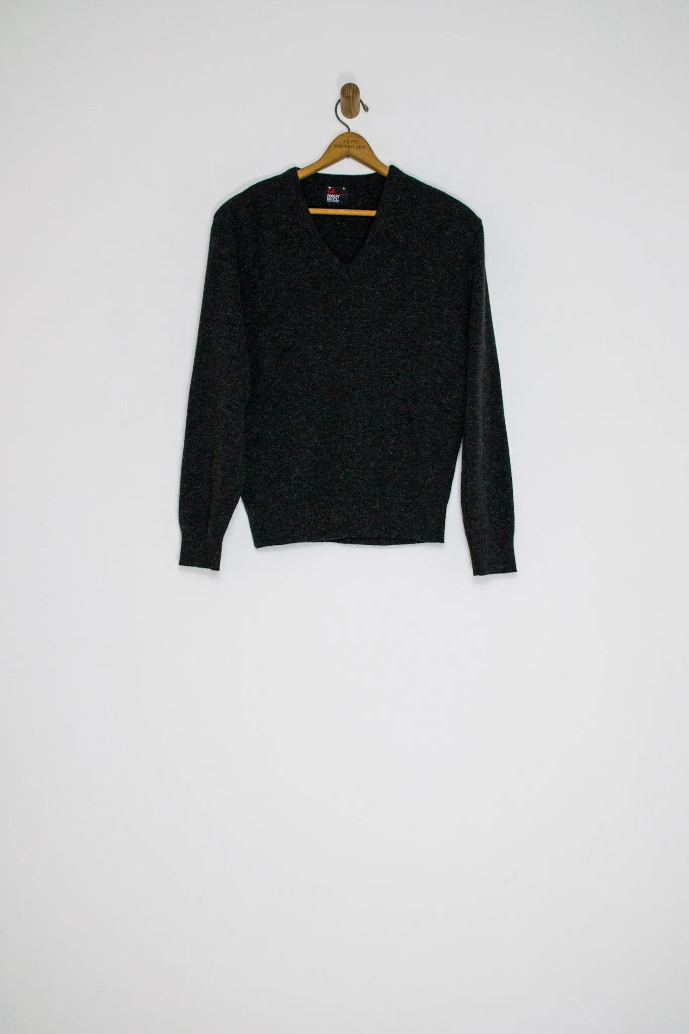 70’s CHARCOAL KNIT PULLOVER / MEDIUM