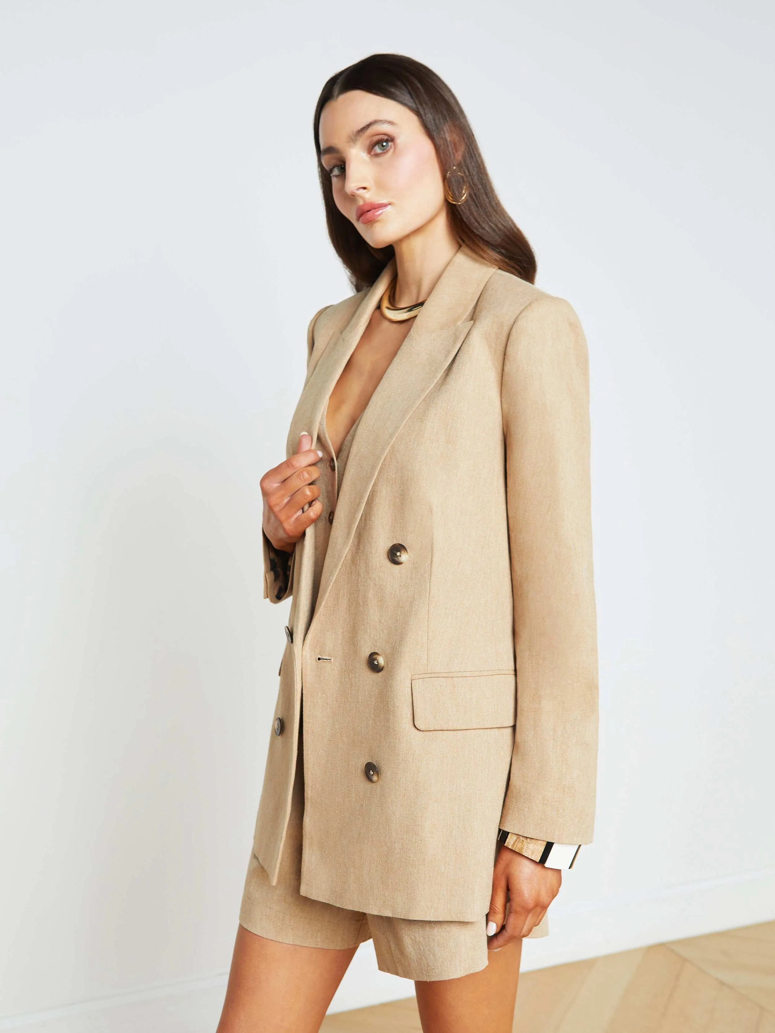 Aimee Linen-Blend Boyfriend Blazer