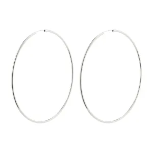 APRIL RECYCLED MEGA HOOP EARRINGS / 100MM / SILVER