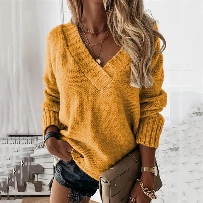 Billie - Soft Knit V-Neck Sweater