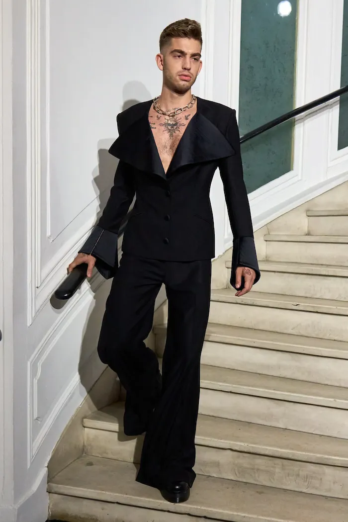 Blazer with Oversized Lapels and Sleeve Cuffs