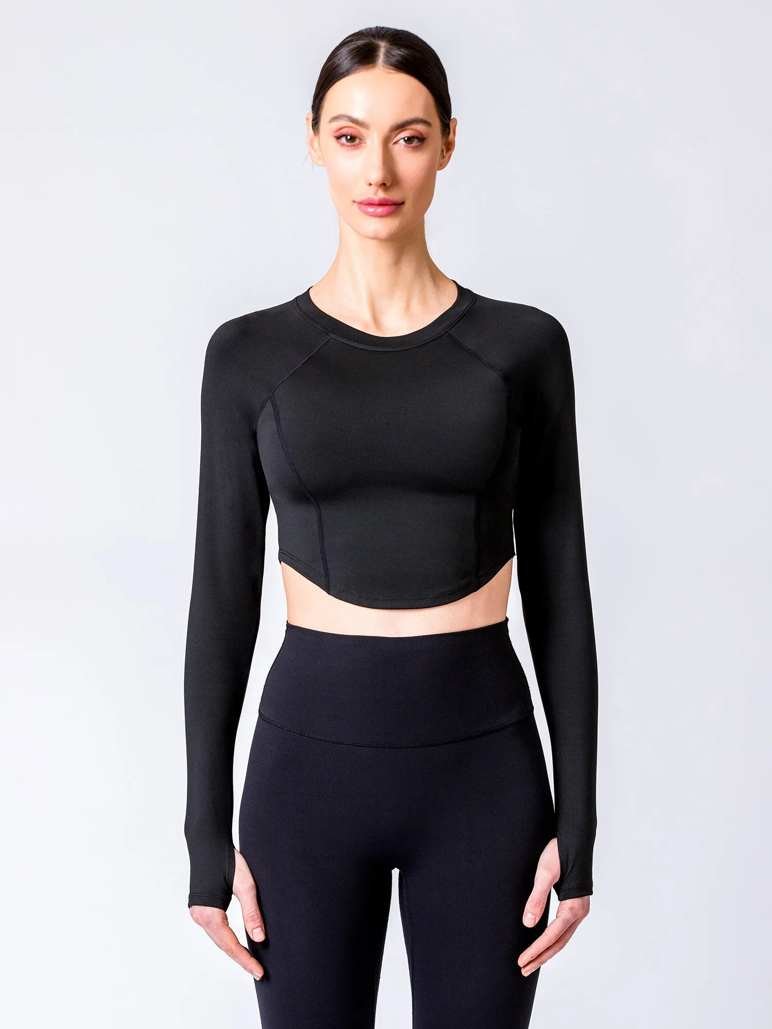 BLOOM LONG SLEEVE TEE, BLACK