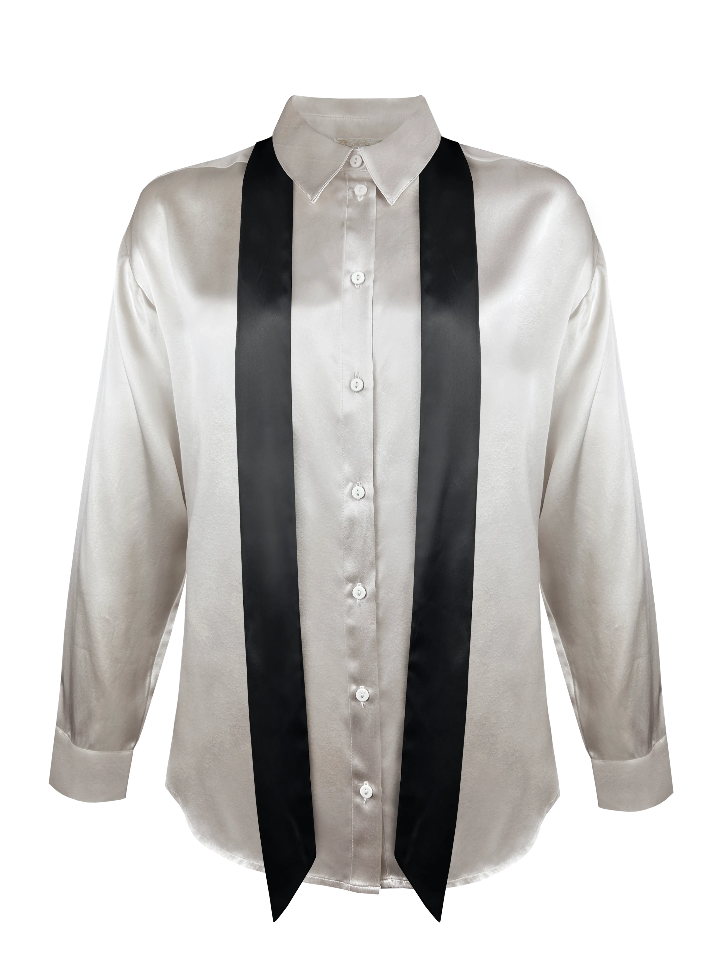 Classic Tie Shirt - Antique White/Black Tie