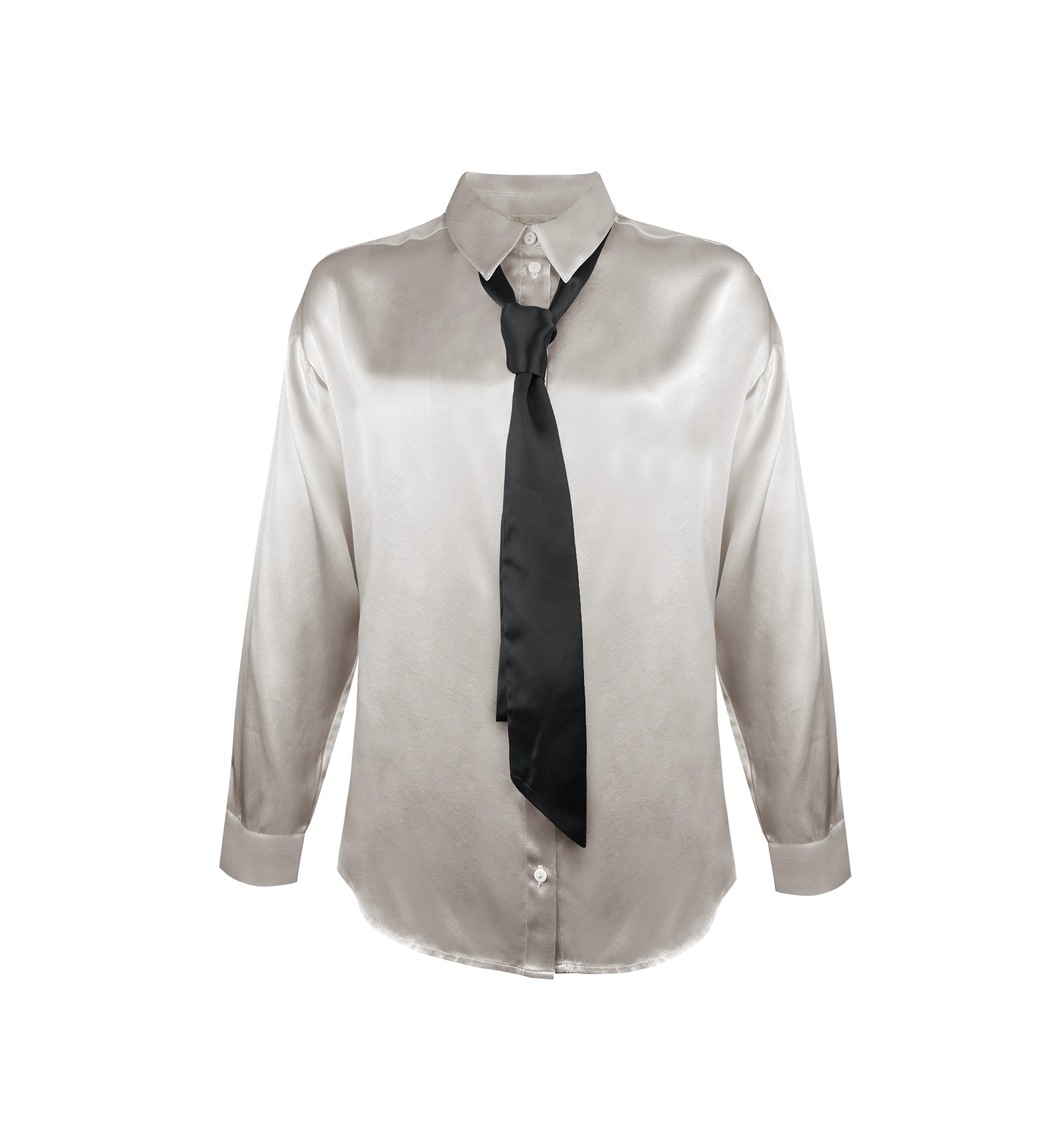 Classic Tie Shirt - Antique White/Black Tie