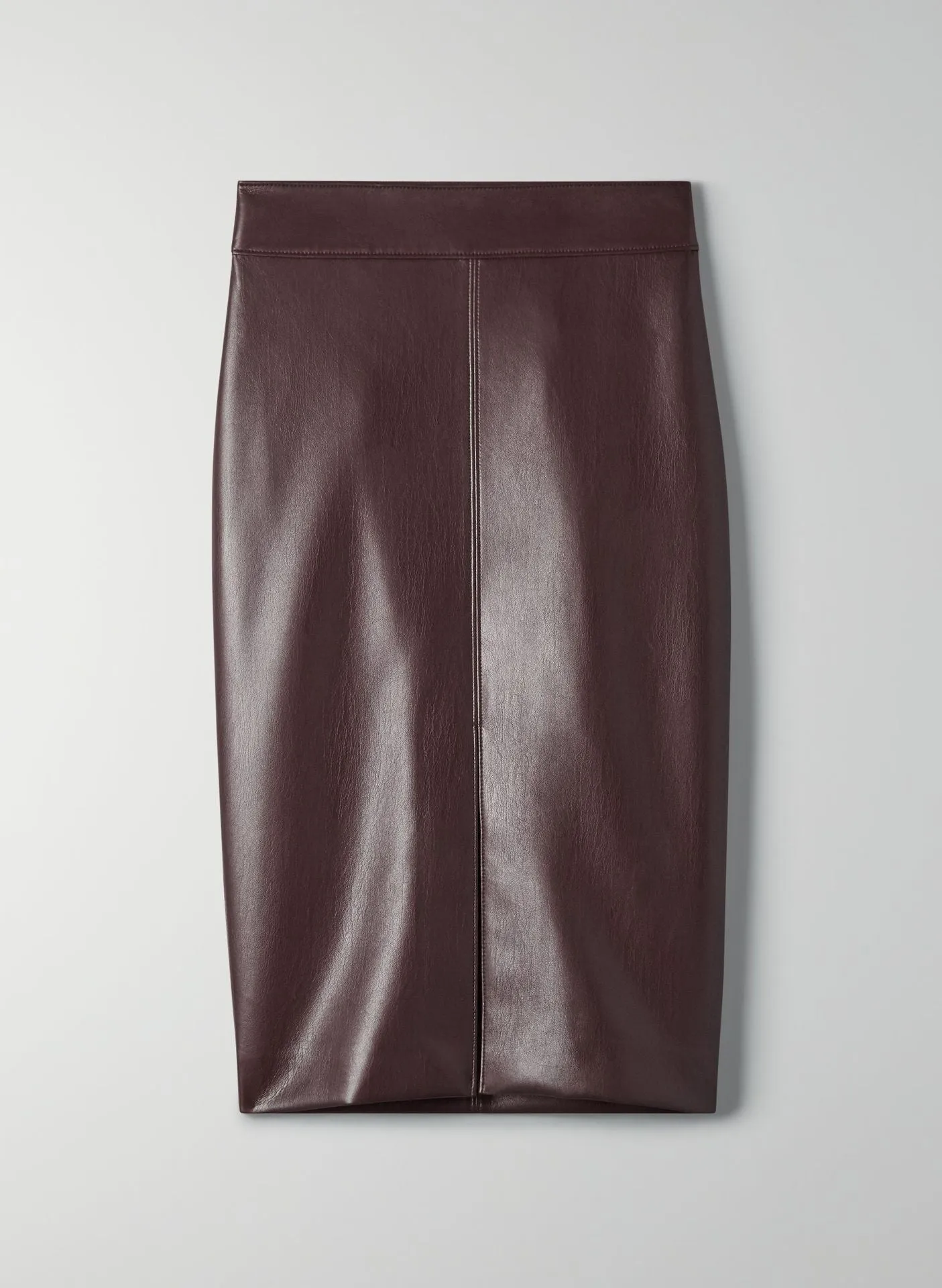 Creamtopmall High Waist Faux Leather Slit Pencil Office Skirt