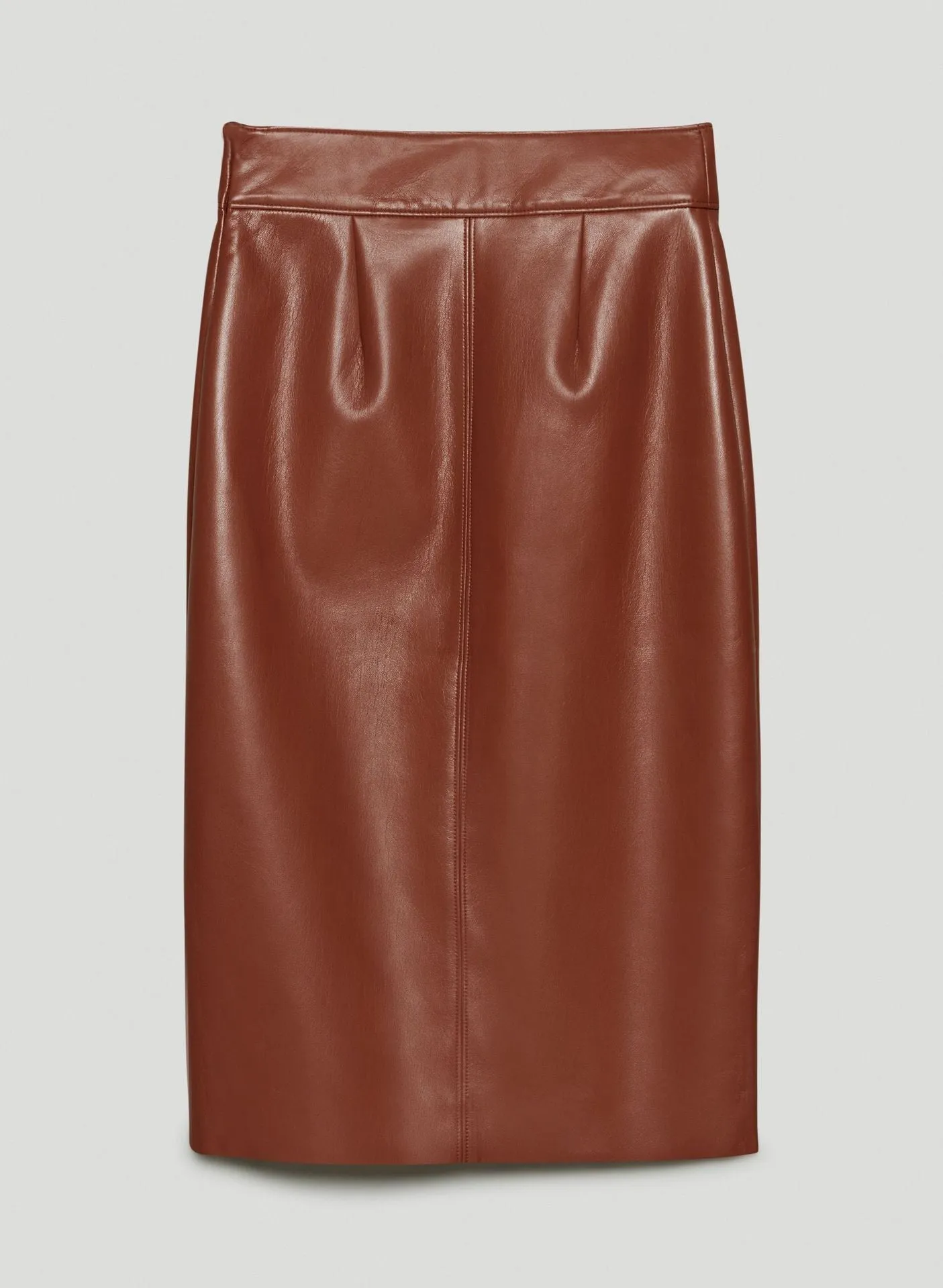 Creamtopmall High Waist Faux Leather Slit Pencil Office Skirt