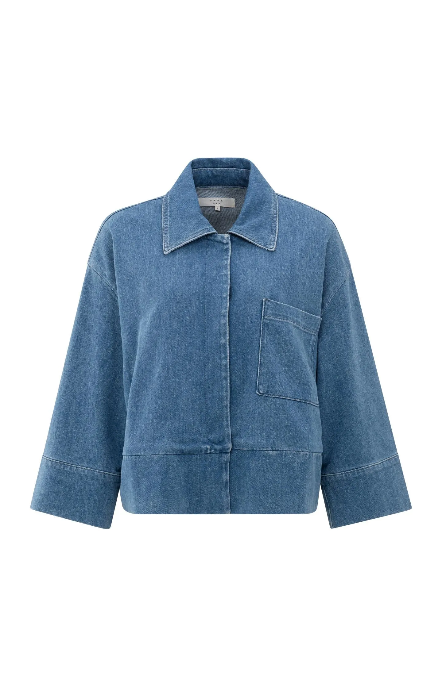 Denim jacket with oversized fit and pocket detail