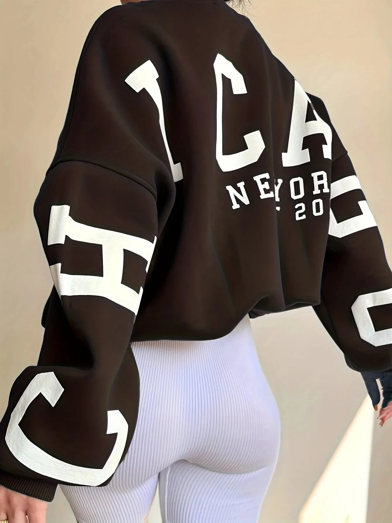 Europe and the United States women's casual fashion print thick coat long sleeve hoodie woman