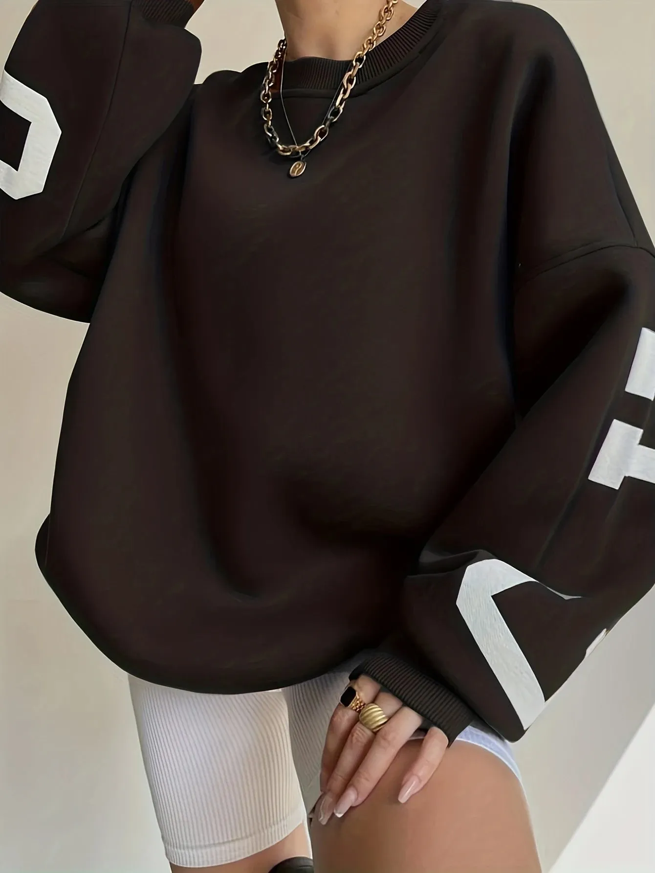 Europe and the United States women's casual fashion print thick coat long sleeve hoodie woman