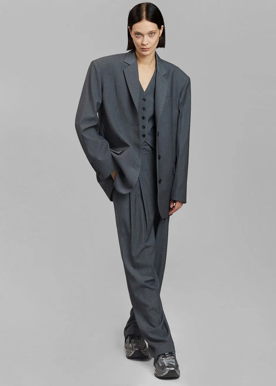 Gelso Oversized Blazer - Dark Grey Melange