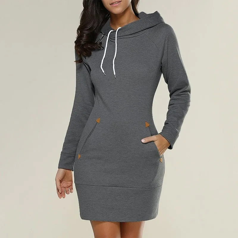Hagia - Lässiges Hoodie-Kleid über dem Knie