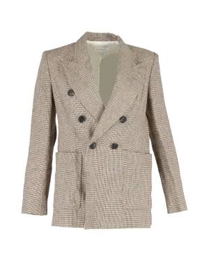 Houndstooth DoubleBreasted Blazer
