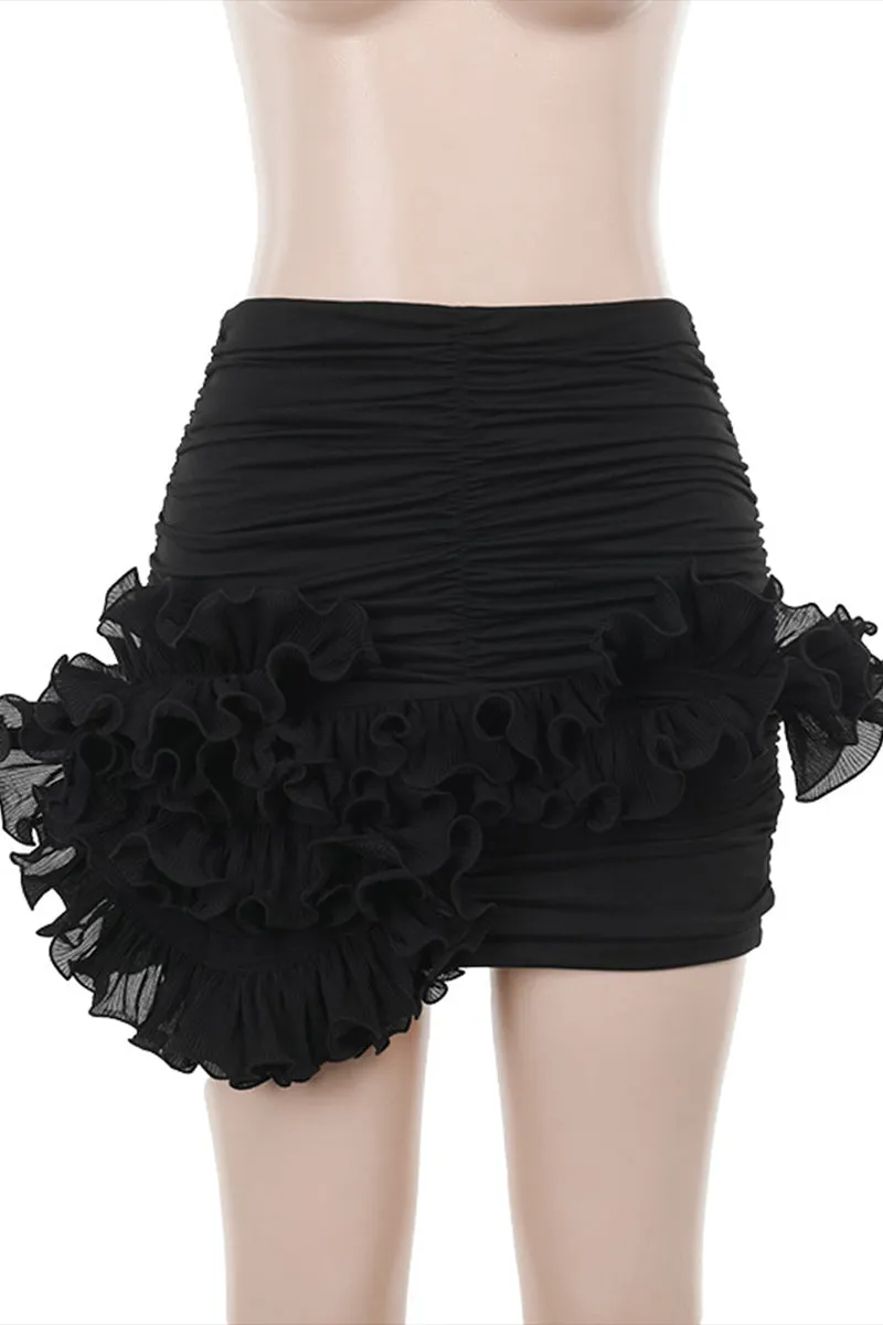 HQT1149 Ruffled Statement Skirt