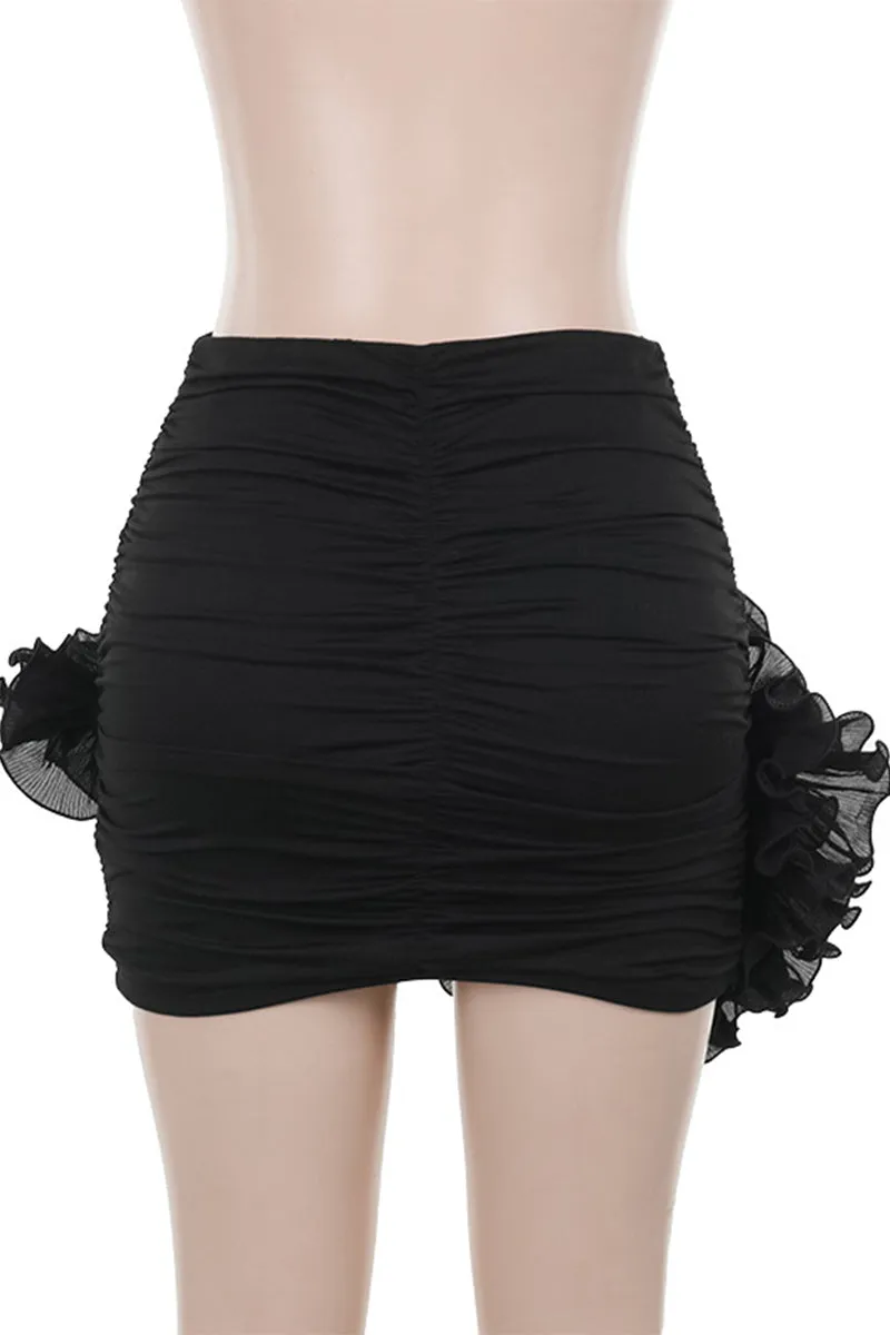 HQT1149 Ruffled Statement Skirt