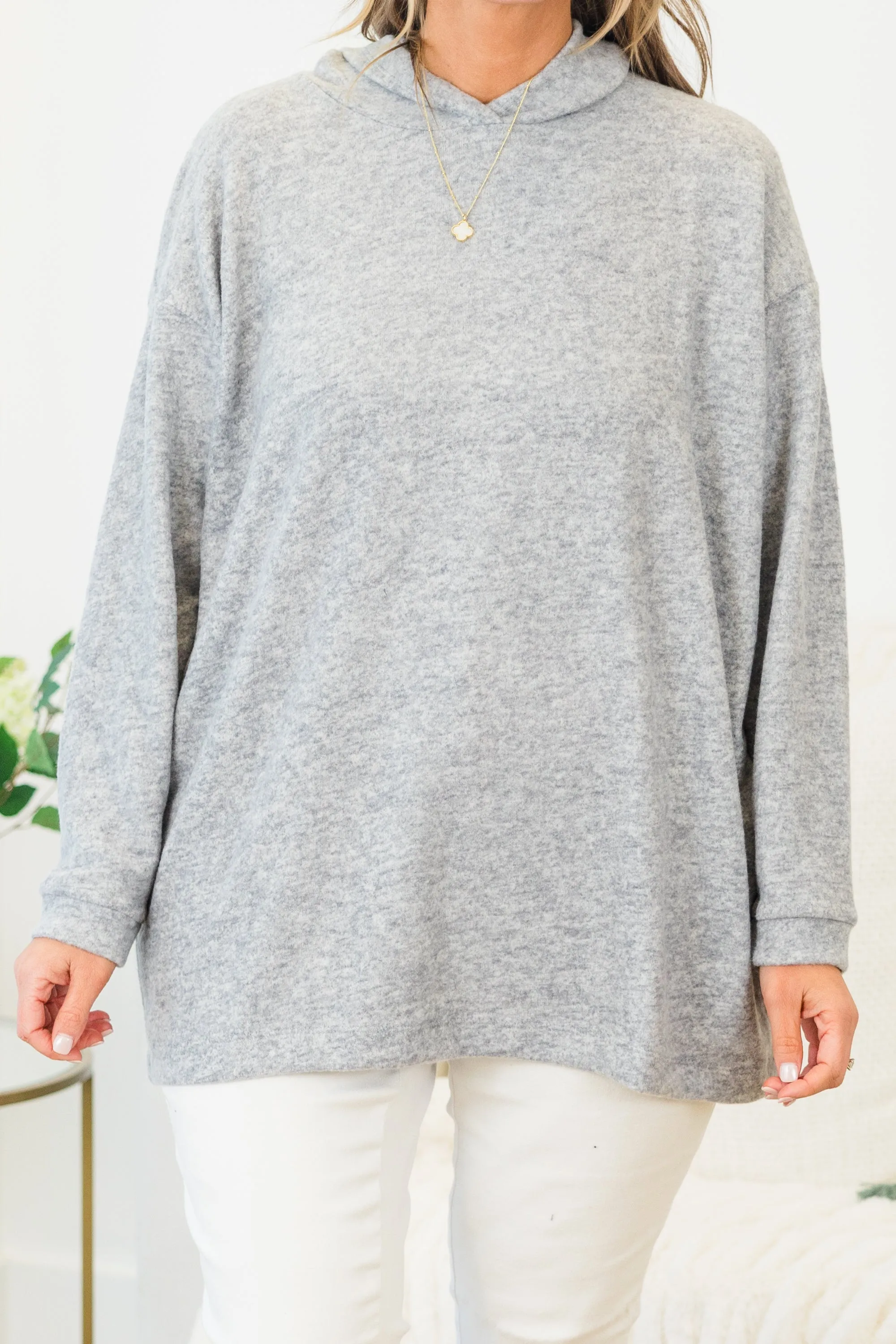 I Am On The Go Top, Heather Grey