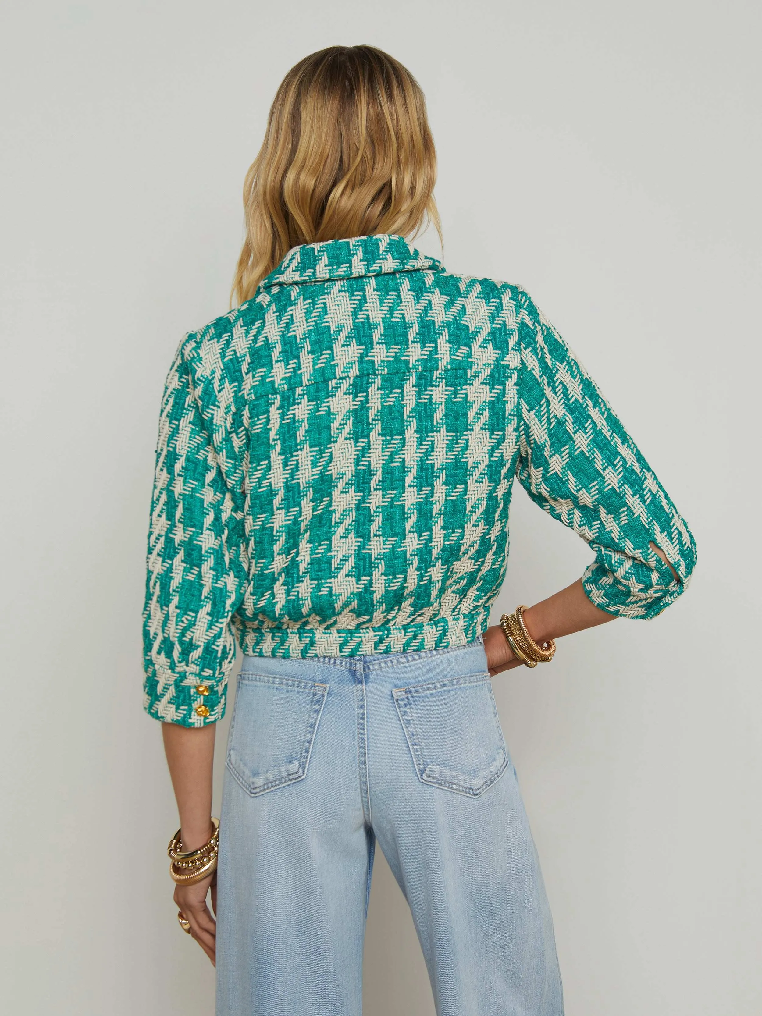 Jia Houndstooth Tweed Jacket