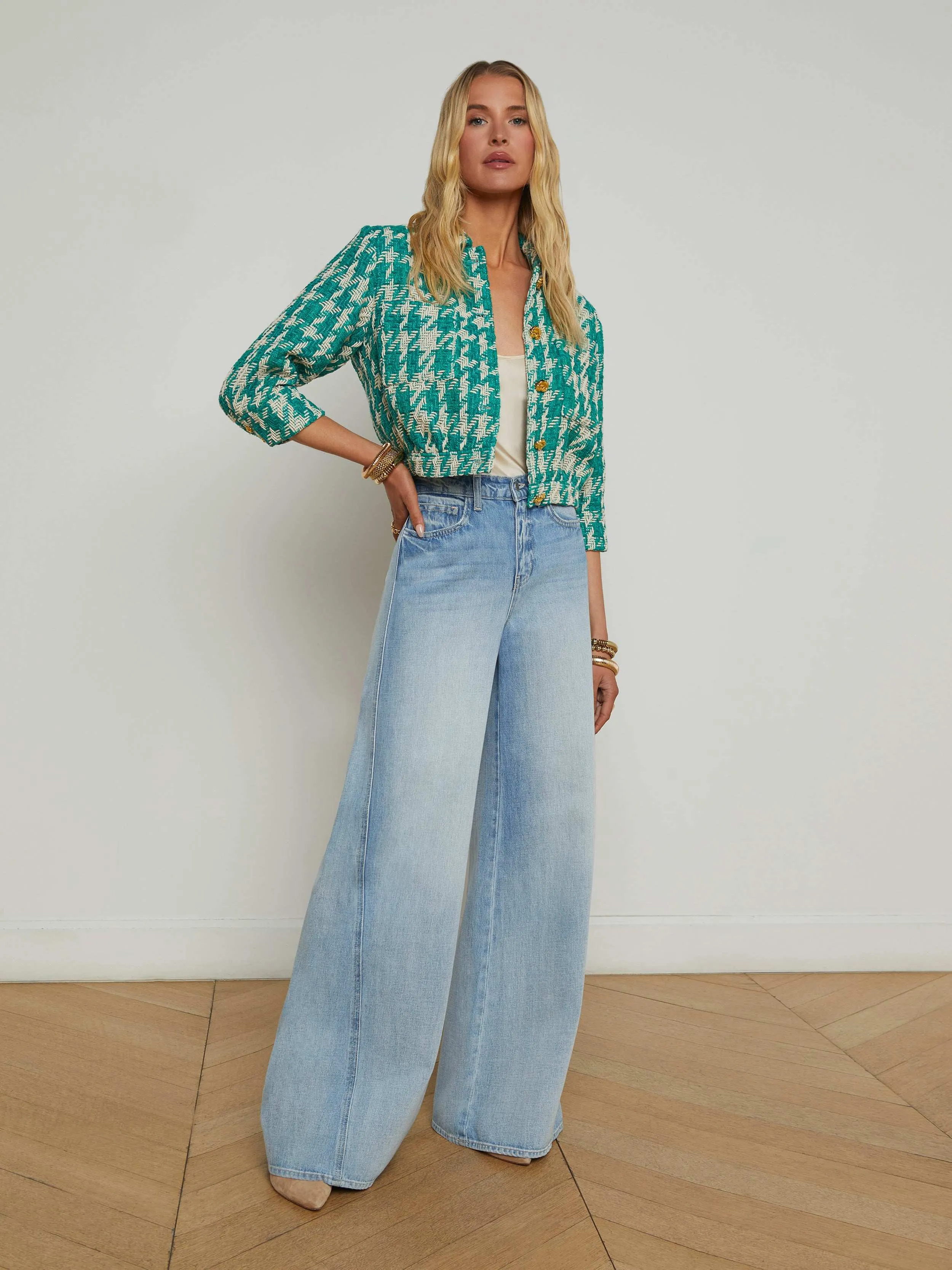 Jia Houndstooth Tweed Jacket