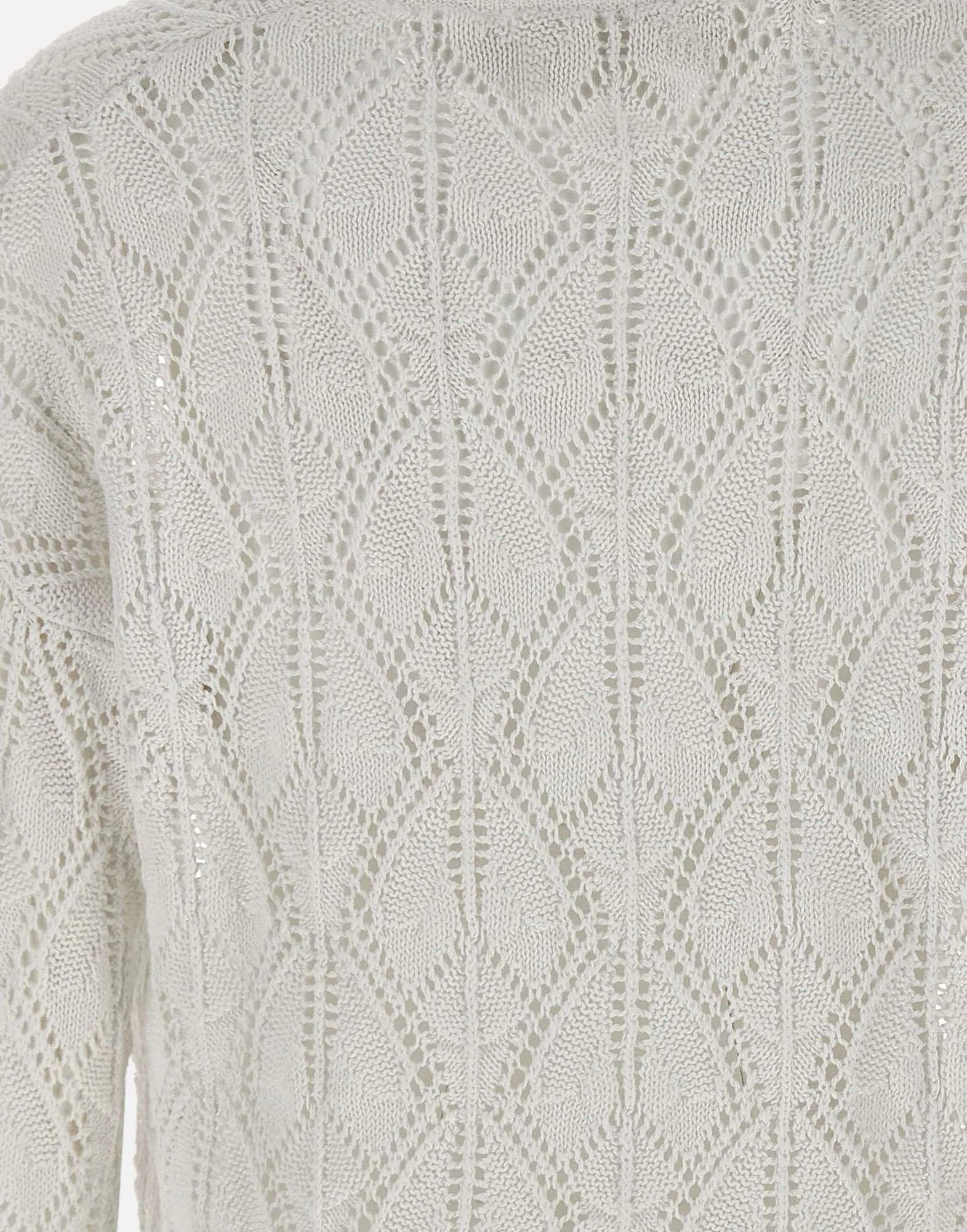 Kangra White Linen Cotton V Neck tröja