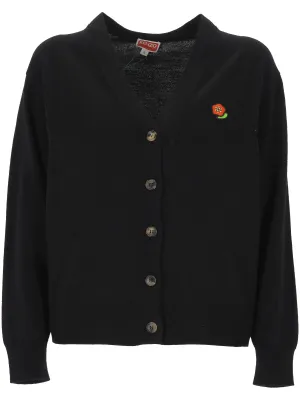 Kenzo Black V Neck -tröja med logotyp