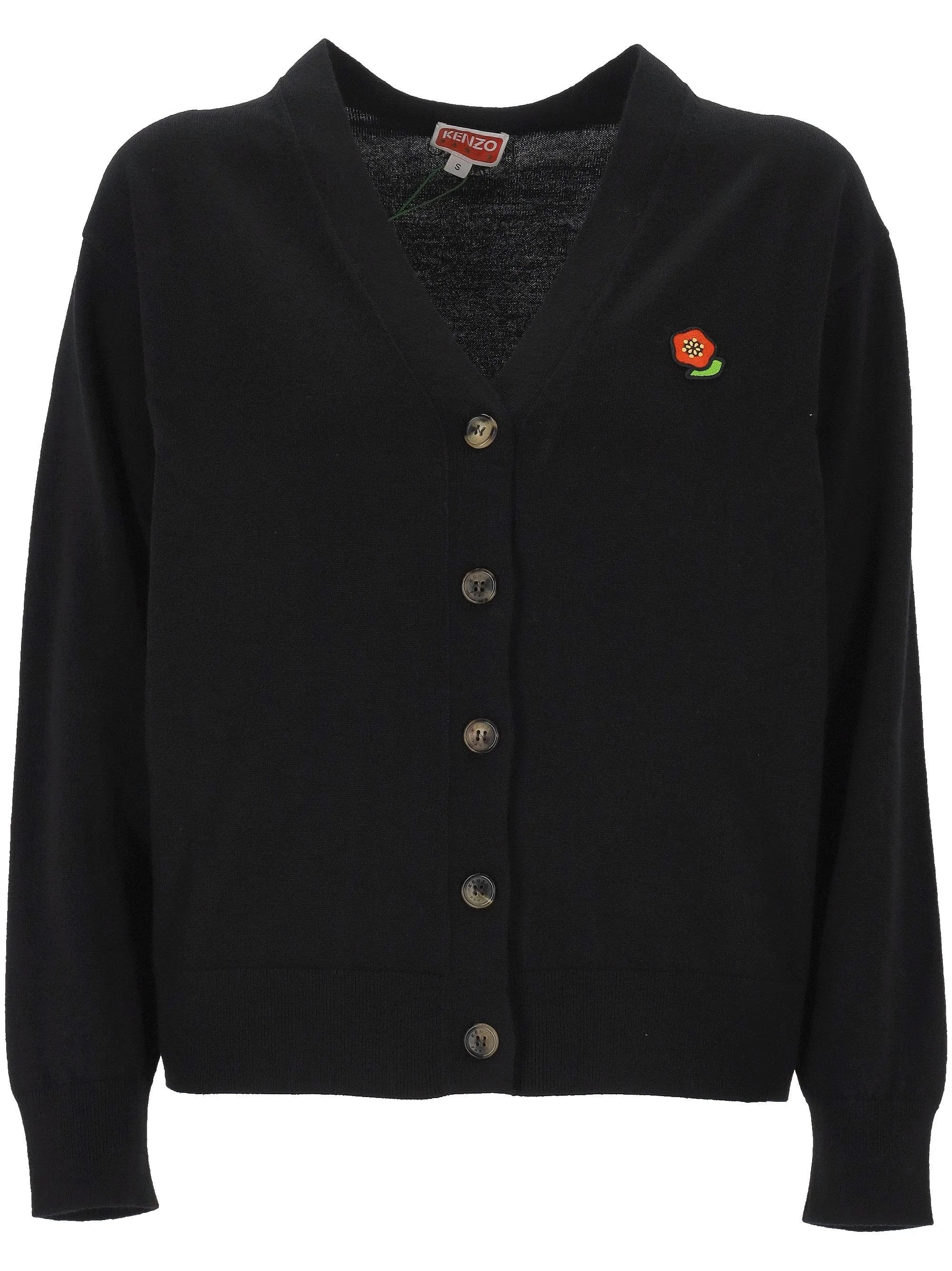 Kenzo Black V Neck -tröja med logotyp