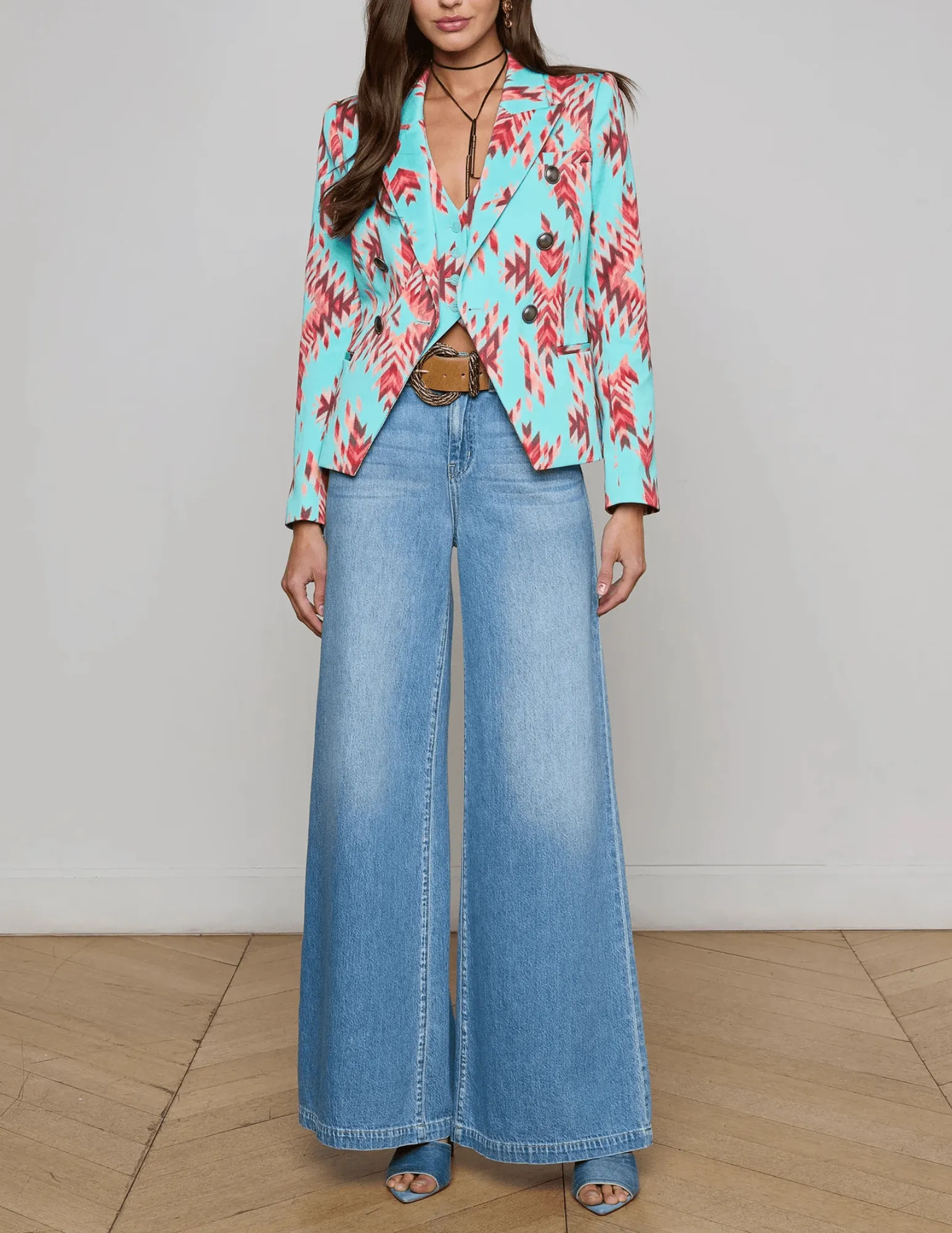 L'Agence Marie Slim-Fit Double Breasted Blazer