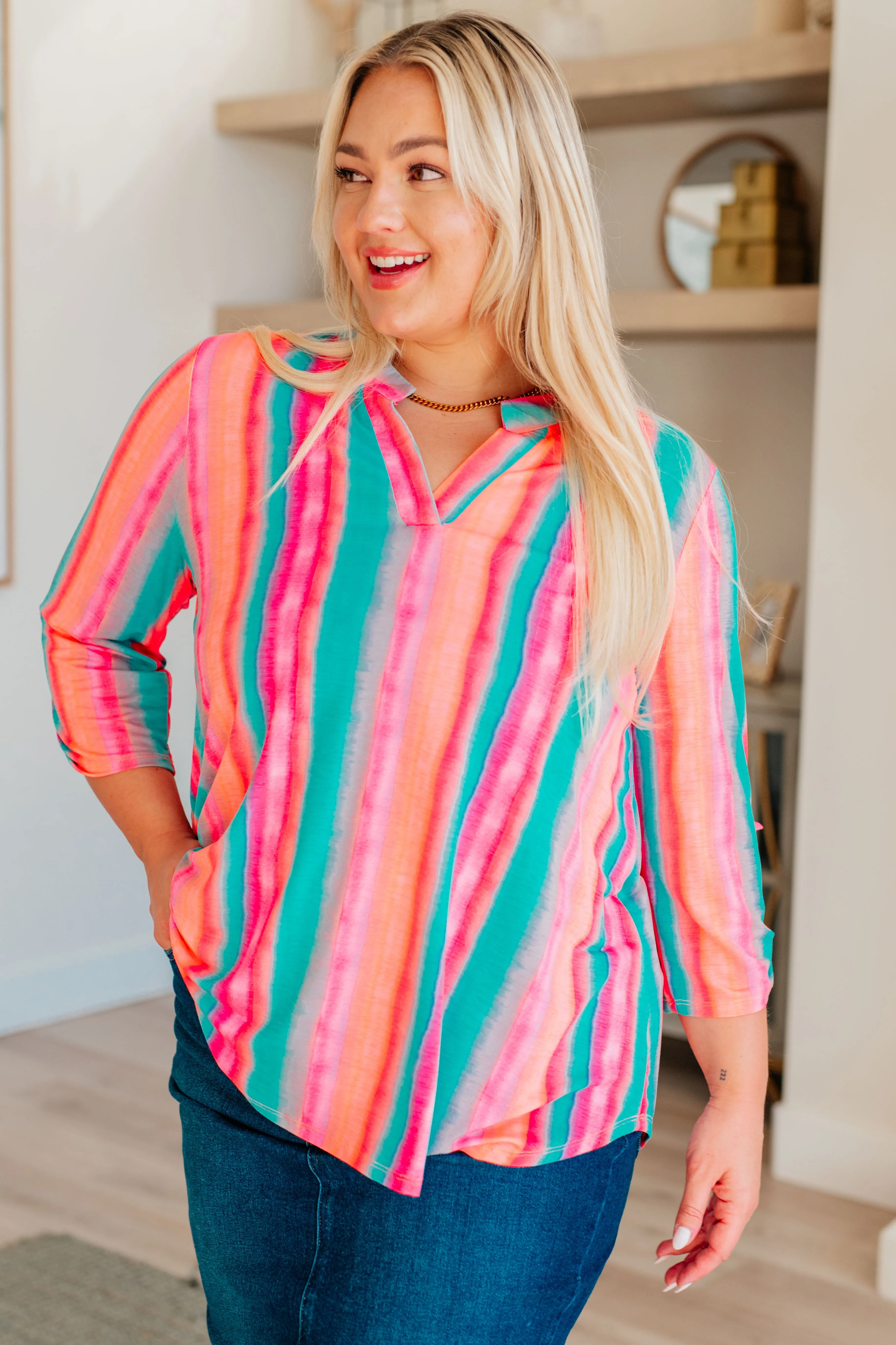 Lizzy Top in Sherbet Stripe