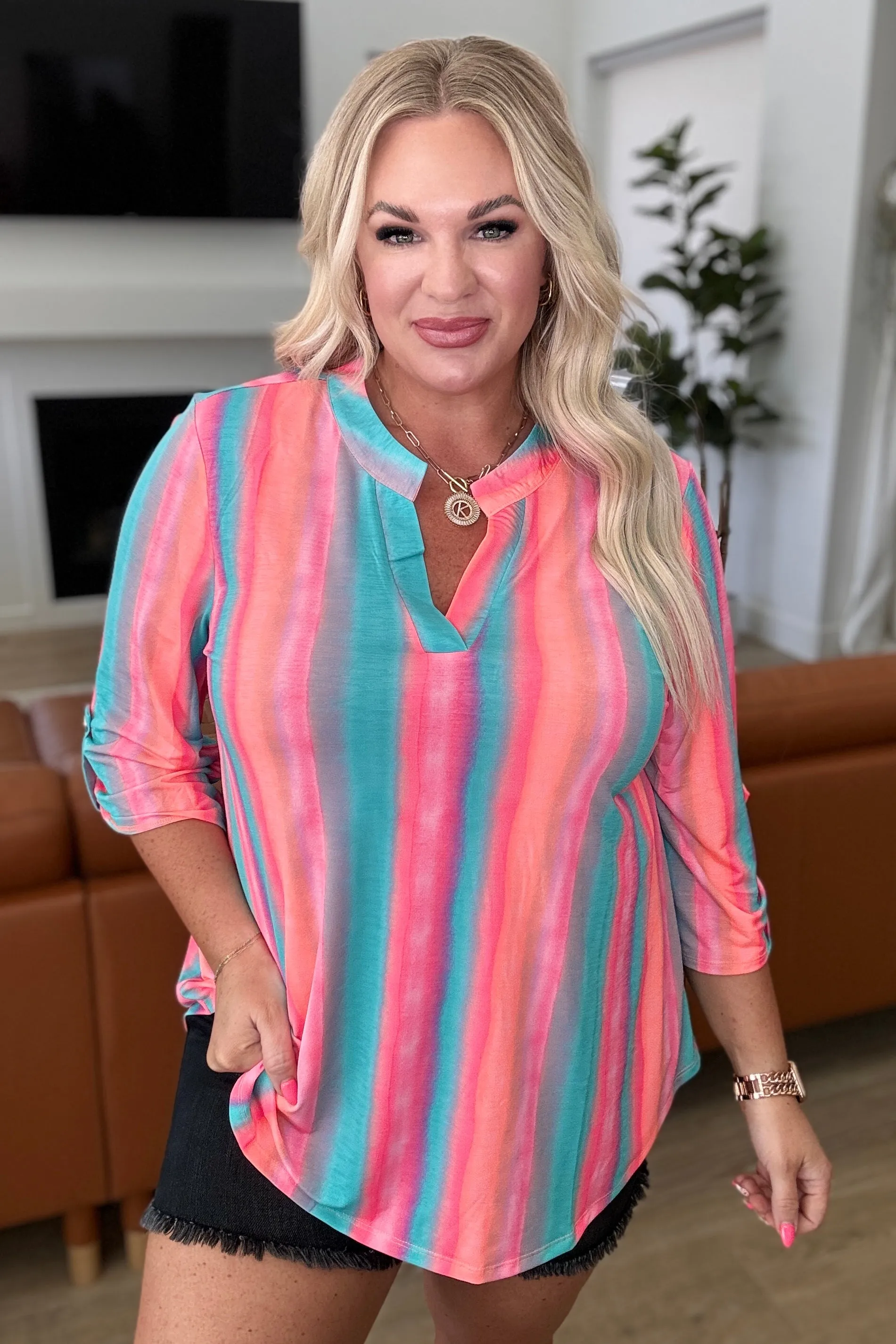 Lizzy Top in Sherbet Stripe