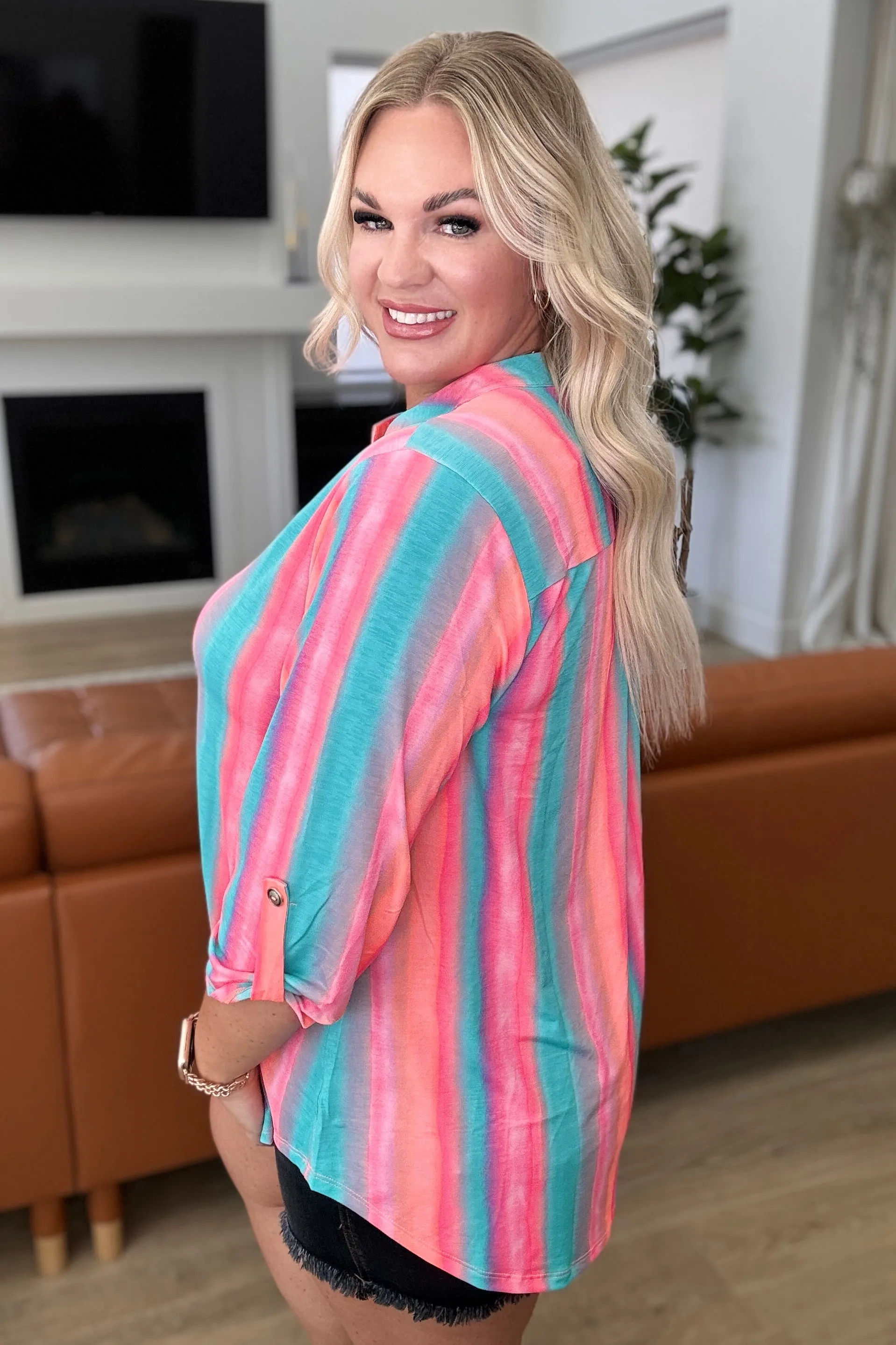 Lizzy Top in Sherbet Stripe