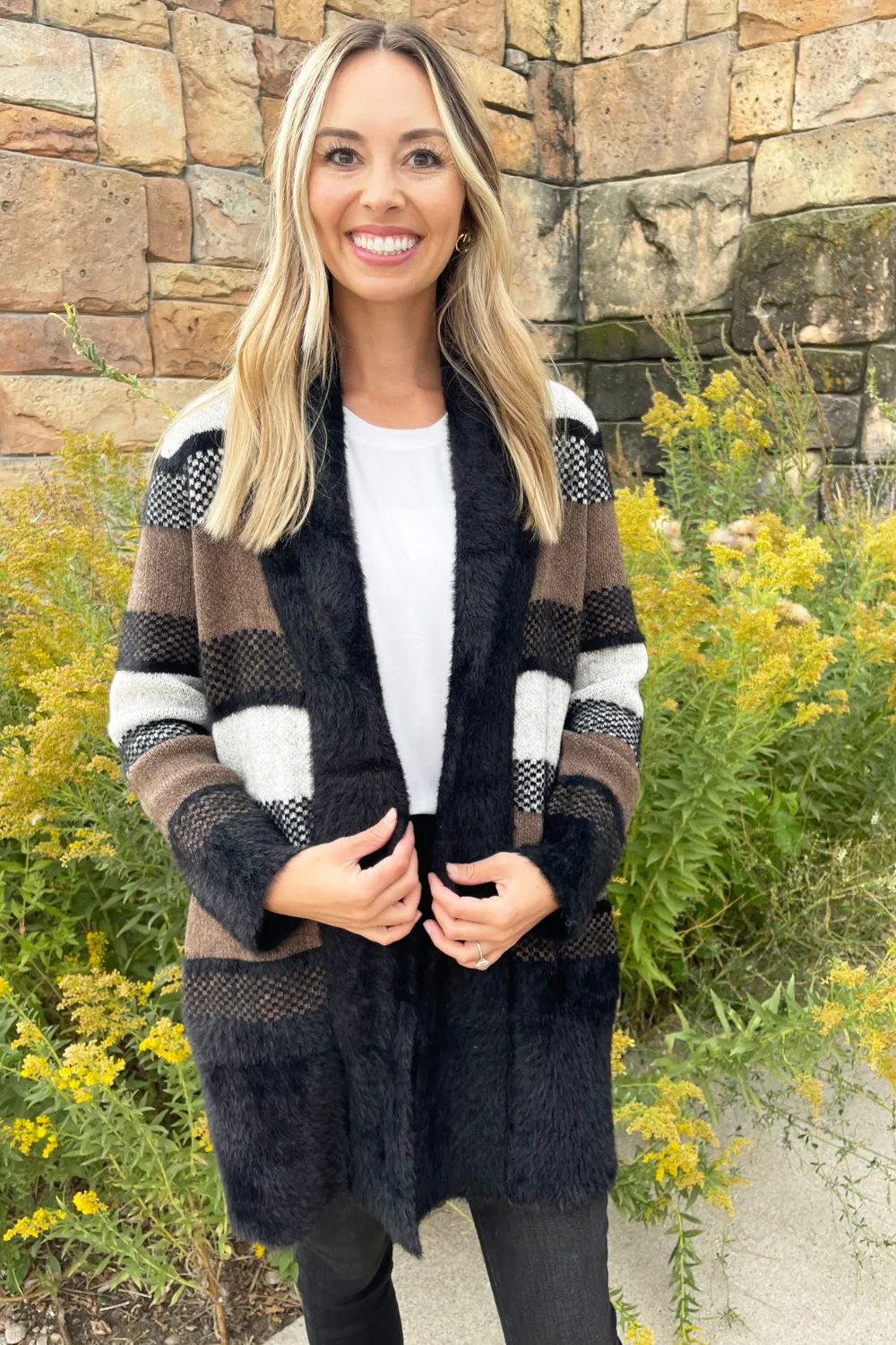 Long Sleeve Open Front Shawl Sweater Coat