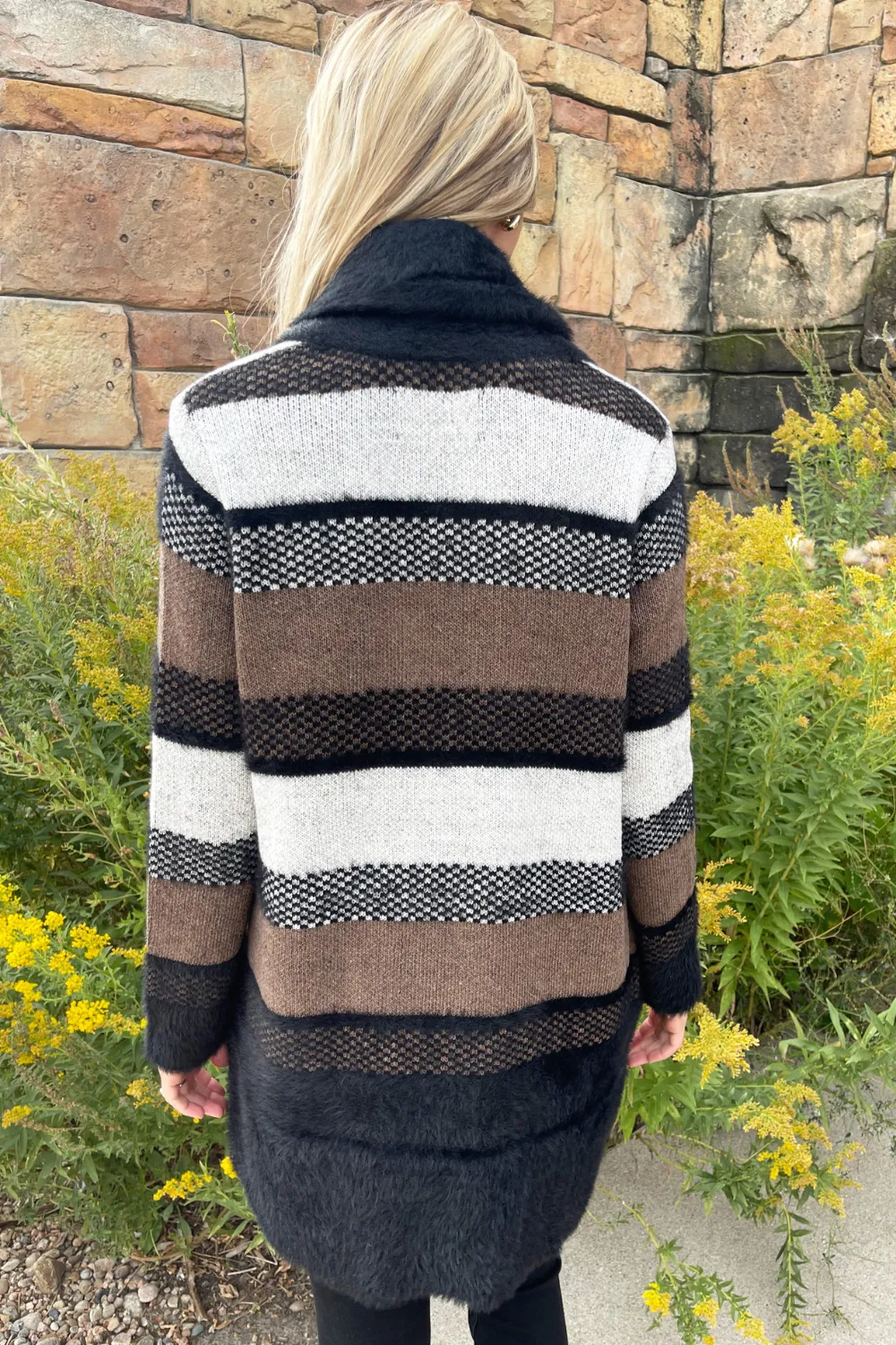 Long Sleeve Open Front Shawl Sweater Coat