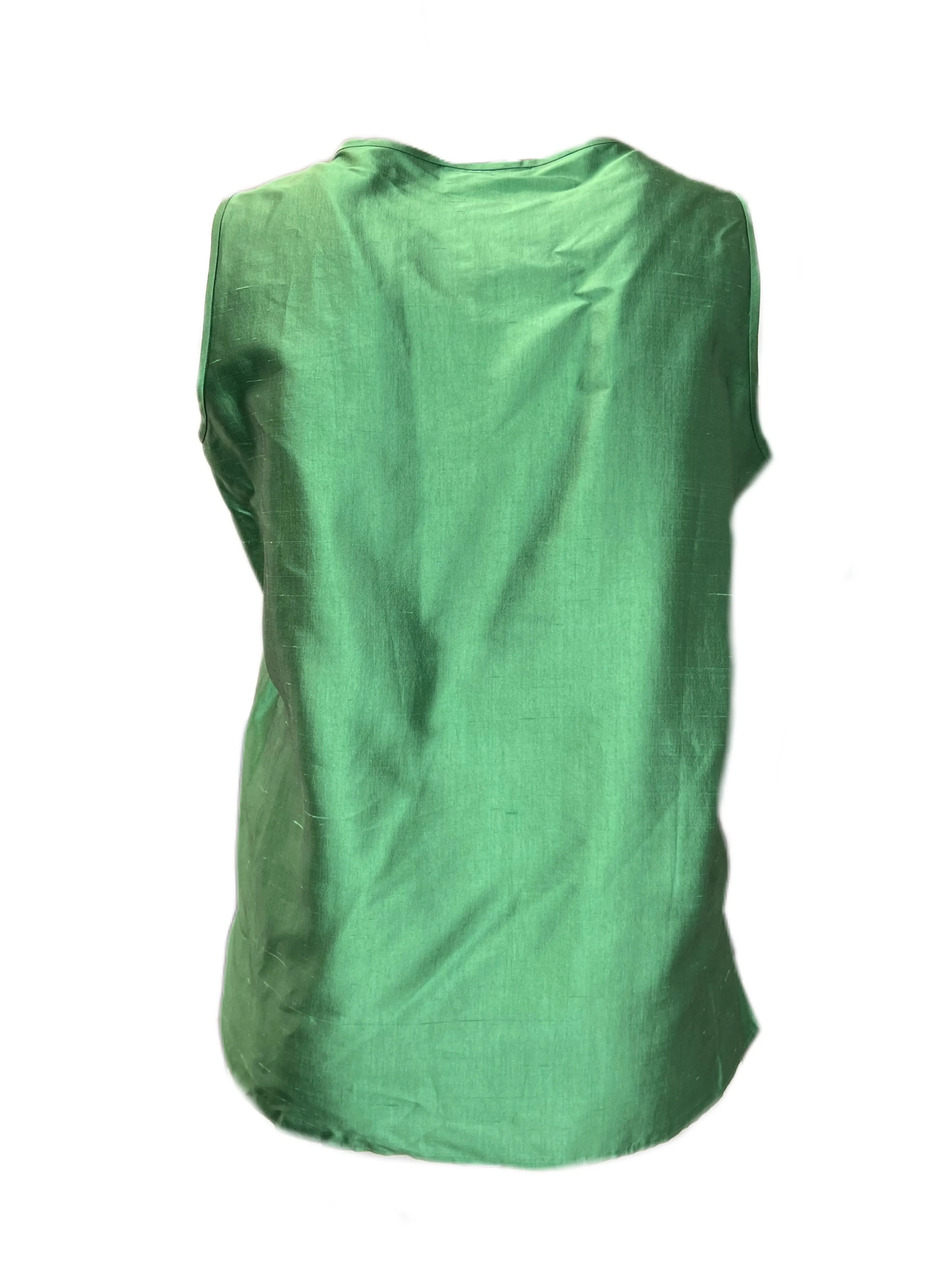 Marina Rinaldi Women's Green Bitter Sleeveless Silk Tank Top NWT