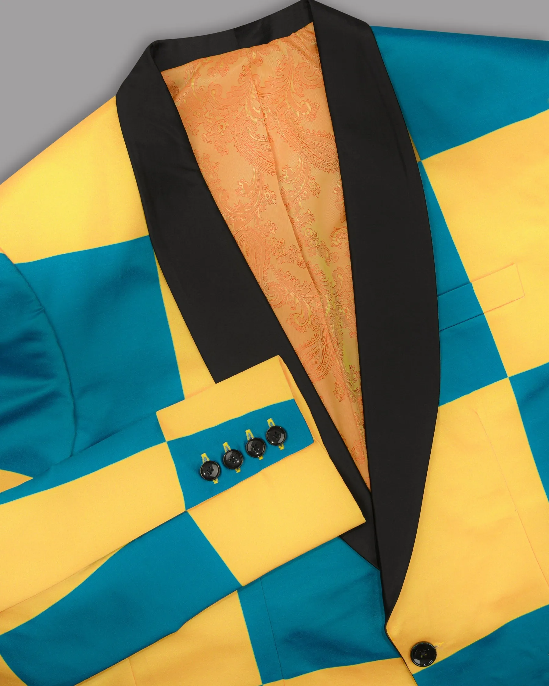 Mosque-Saffron Mango Super Soft Designer Tuxedo Blazer