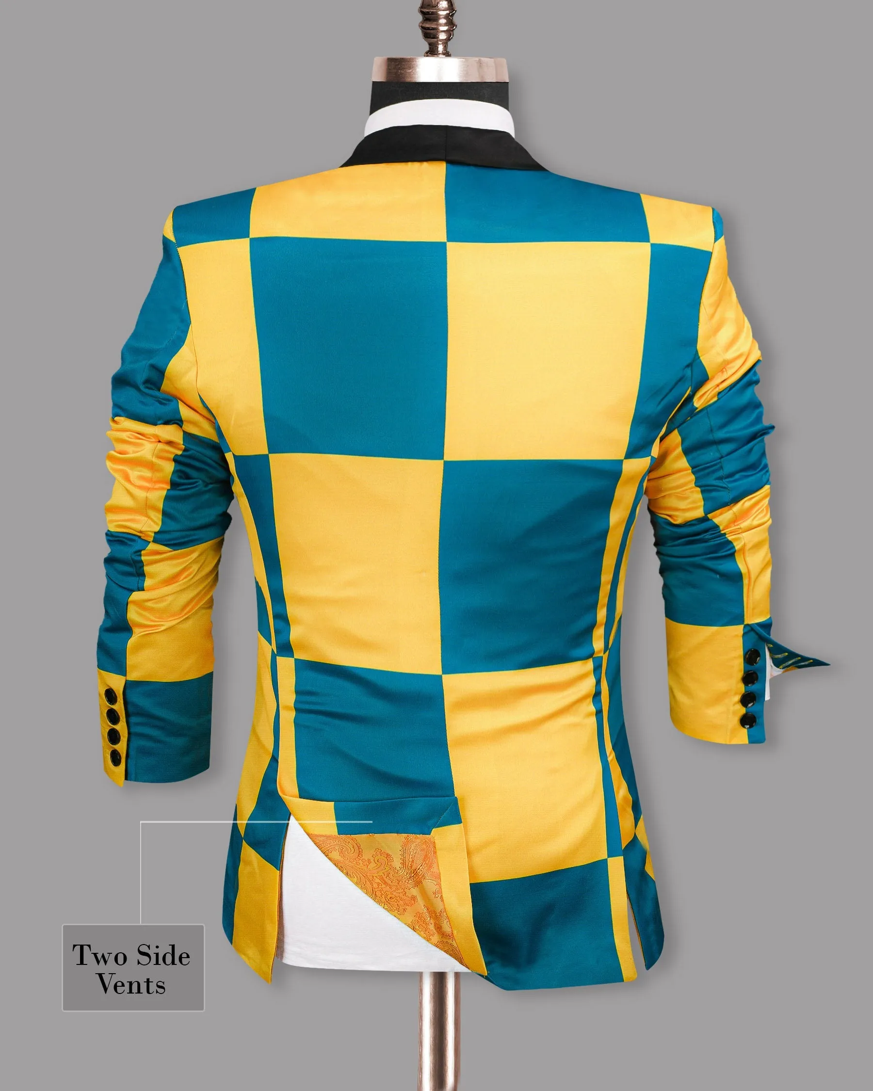 Mosque-Saffron Mango Super Soft Designer Tuxedo Blazer