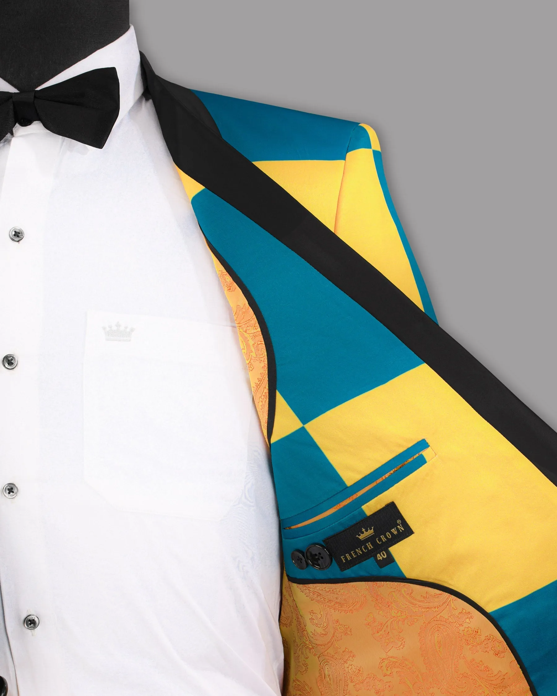 Mosque-Saffron Mango Super Soft Designer Tuxedo Blazer
