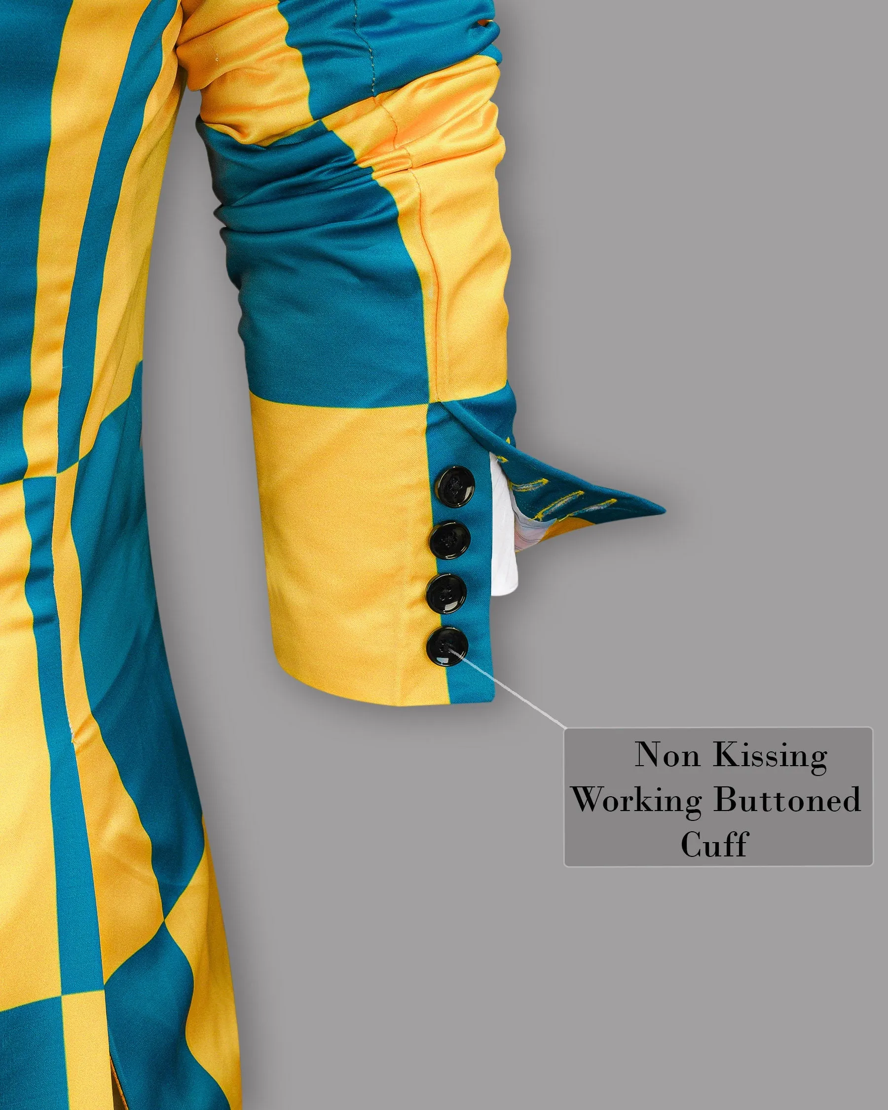 Mosque-Saffron Mango Super Soft Designer Tuxedo Blazer