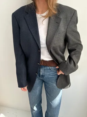 Navy textured two toned blazer