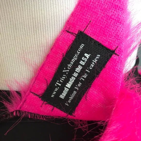 Neon Hot Pink Fur Mini Skirt One Size Small Large Furries Cat Costume Cosplay OS