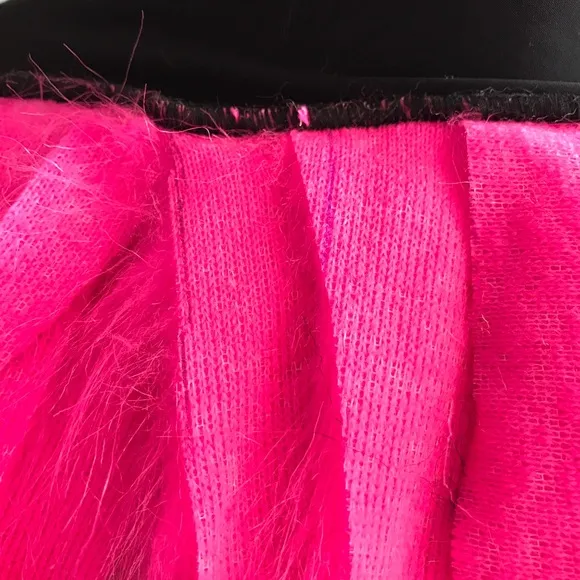 Neon Hot Pink Fur Mini Skirt One Size Small Large Furries Cat Costume Cosplay OS