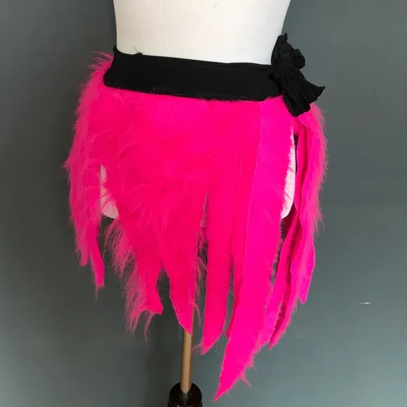 Neon Hot Pink Fur Mini Skirt One Size Small Large Furries Cat Costume Cosplay OS