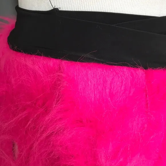 Neon Hot Pink Fur Mini Skirt One Size Small Large Furries Cat Costume Cosplay OS