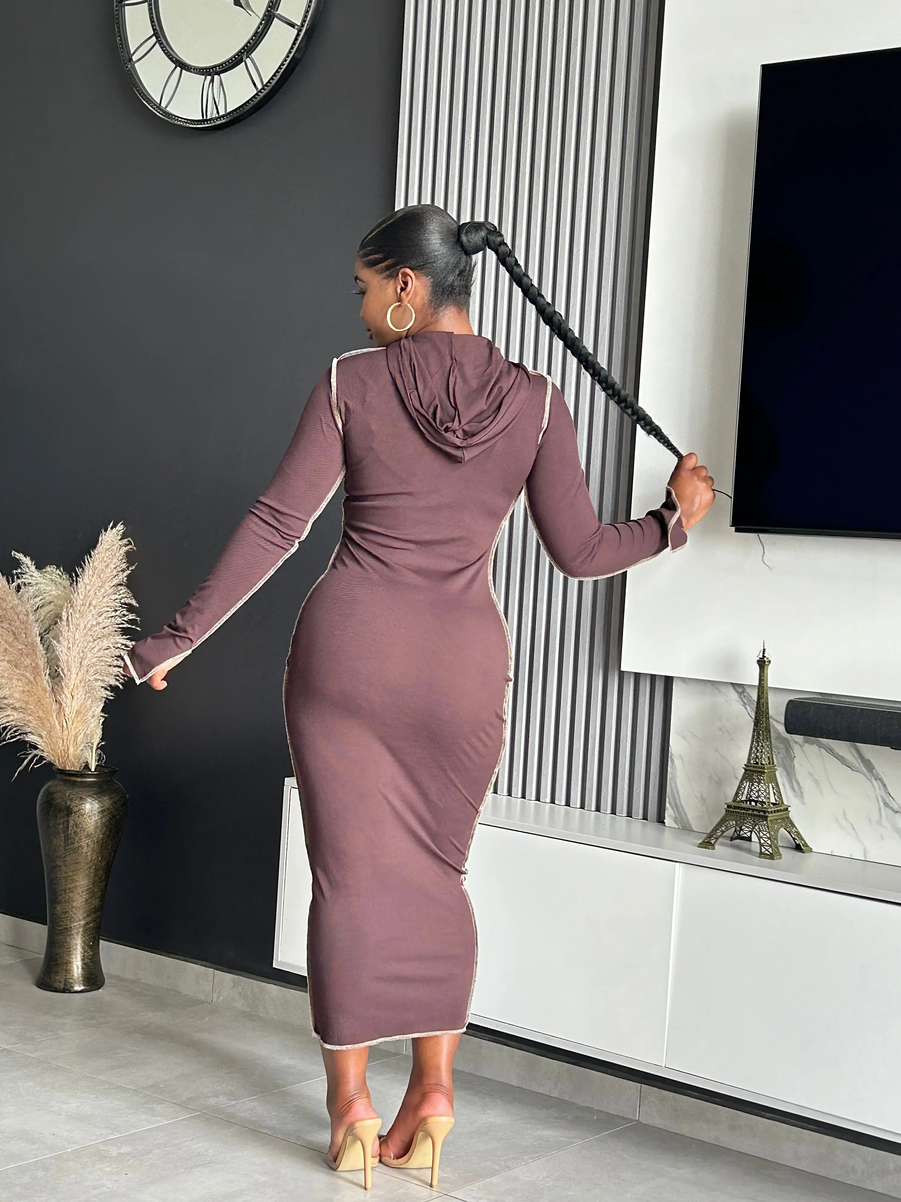 No Drama Hoodie Midi Dress