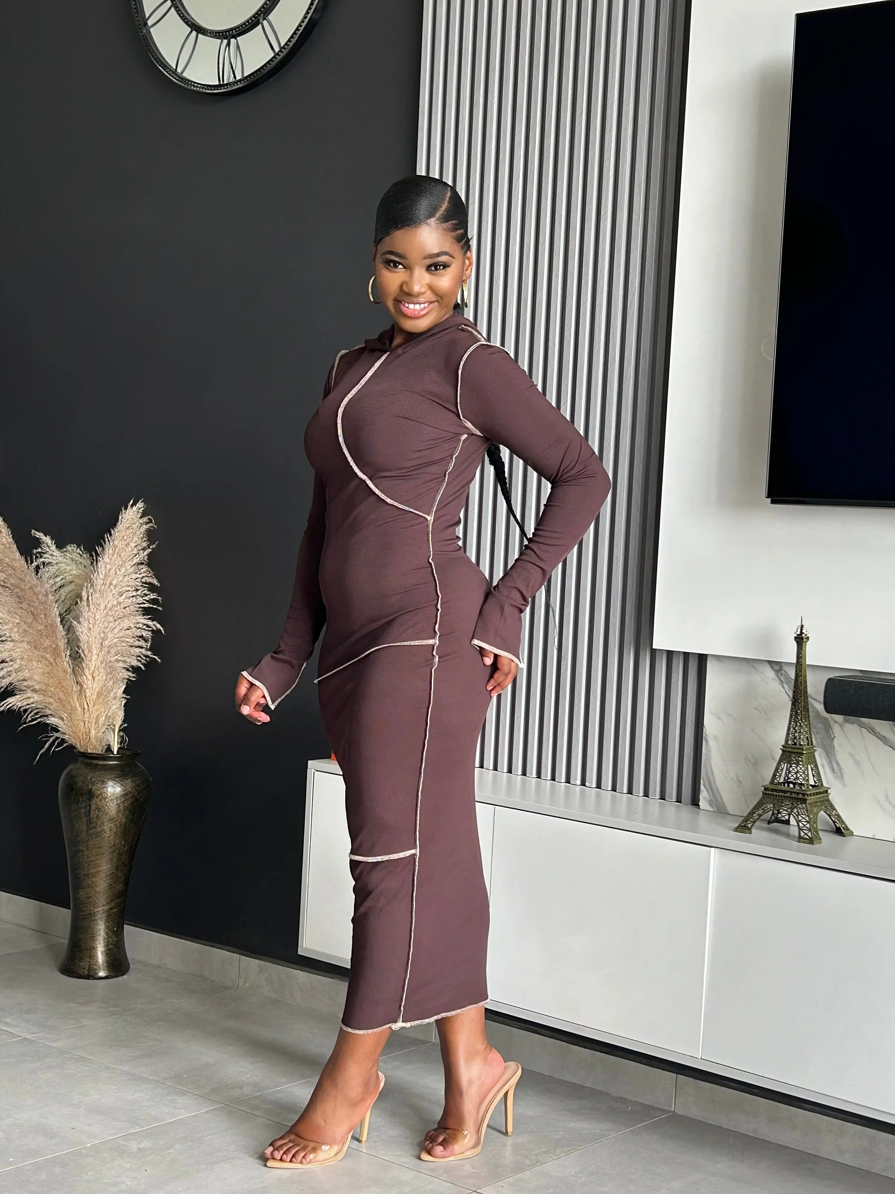 No Drama Hoodie Midi Dress