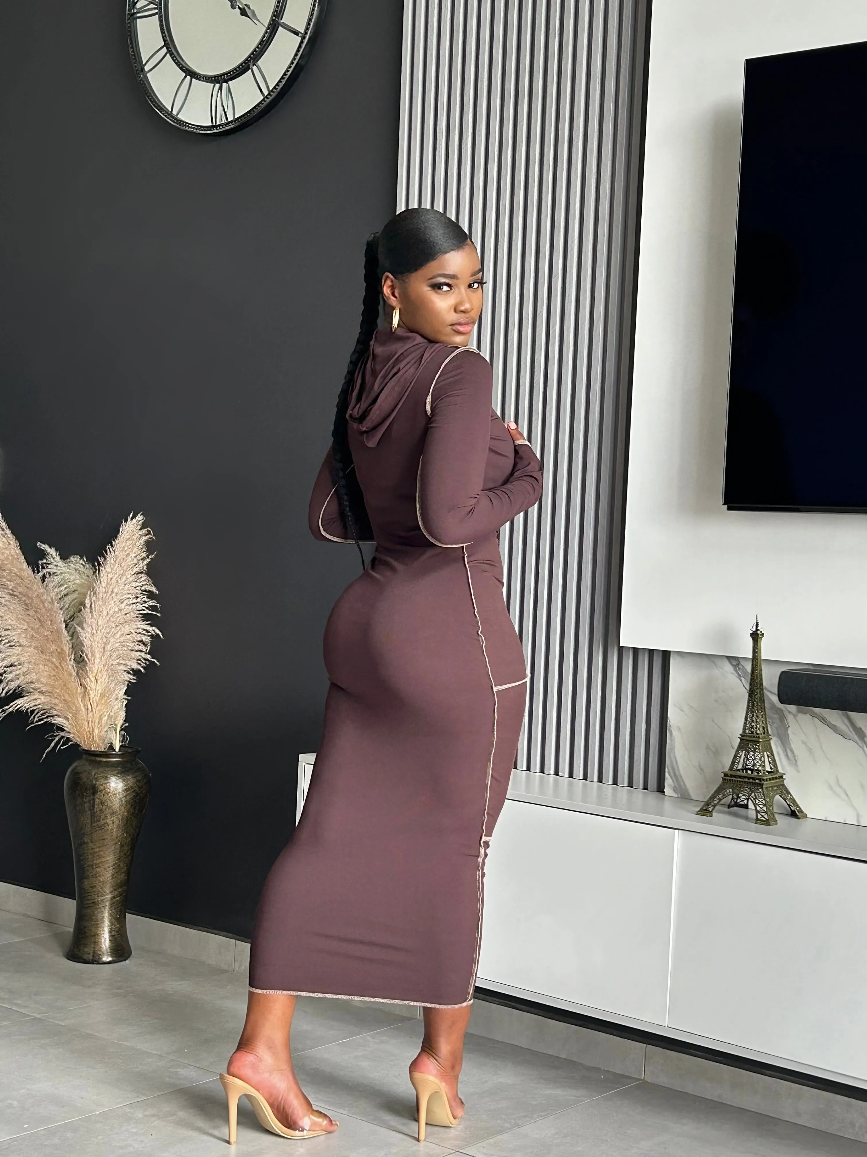 No Drama Hoodie Midi Dress
