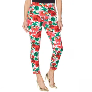 NWT Nina Leonard Womens High Tech Crepe Legging With Zipper Detail. 690189 Large