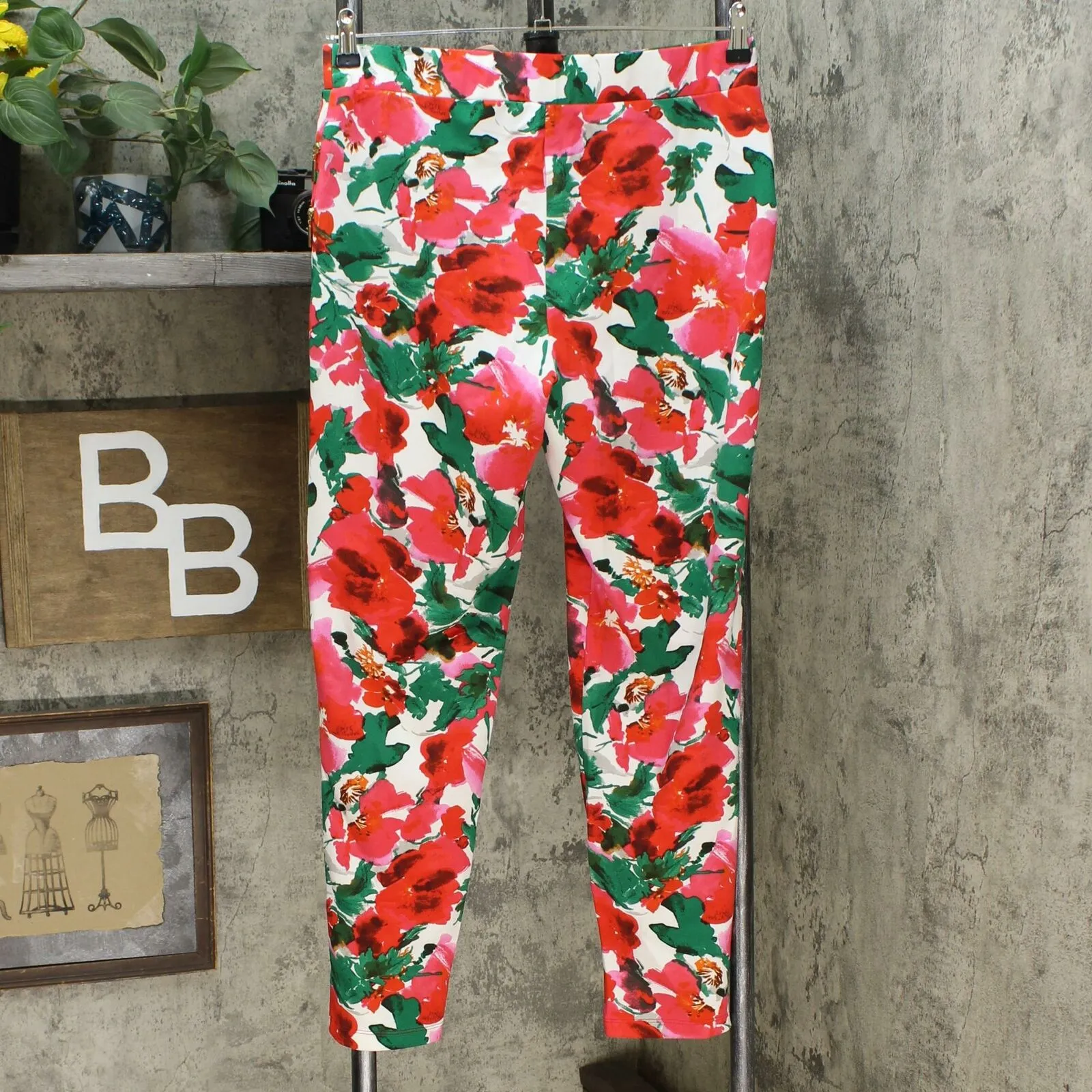 NWT Nina Leonard Womens High Tech Crepe Legging With Zipper Detail. 690189 Large