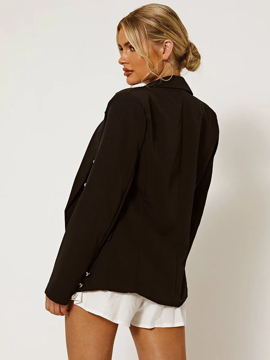 Oversized Button Detail Blazer