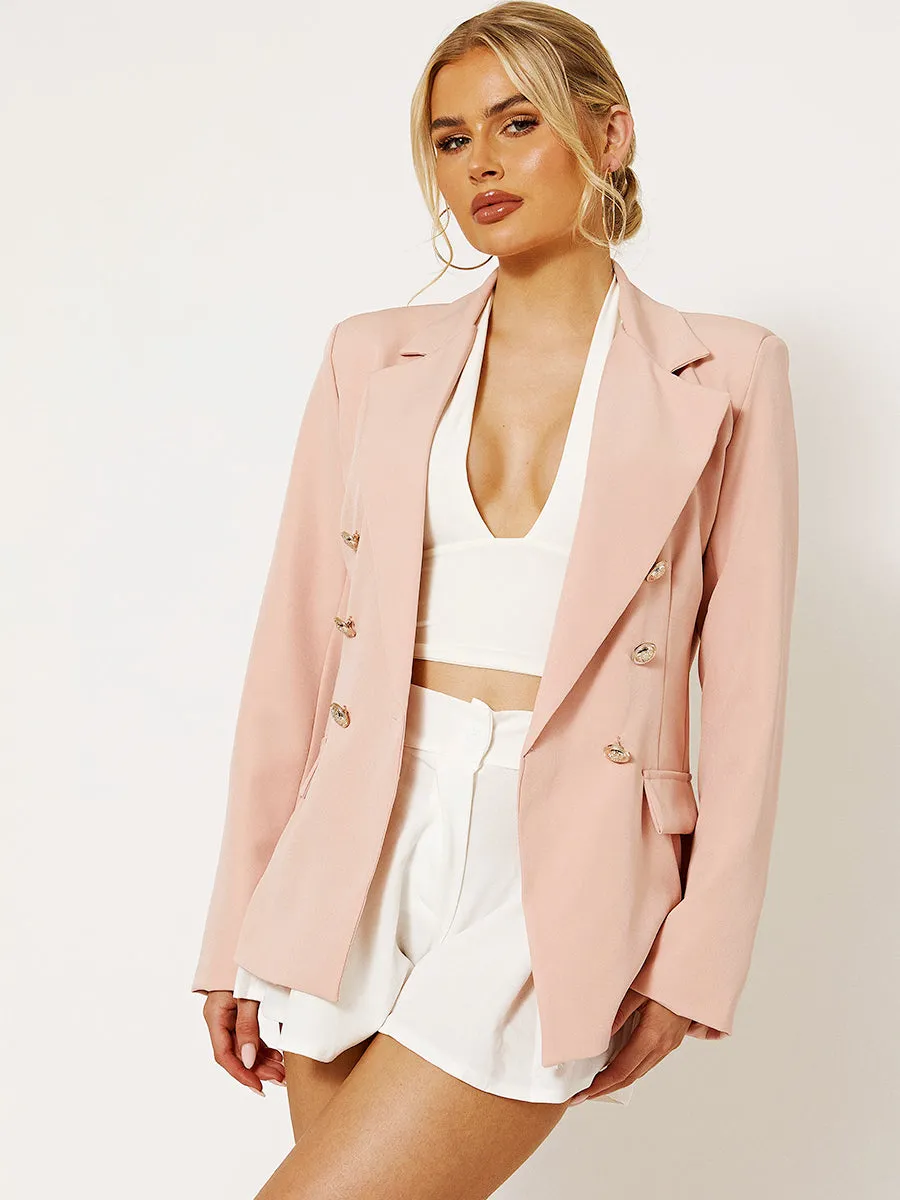 Oversized Button Detail Blazer