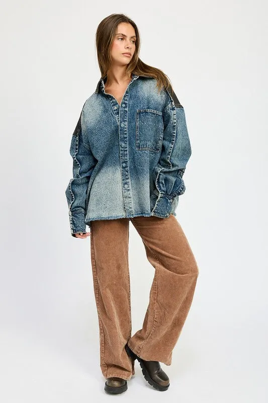 Oversized Button up Denim Jacket