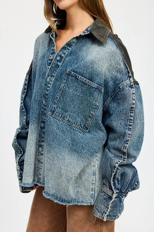 Oversized Button up Denim Jacket