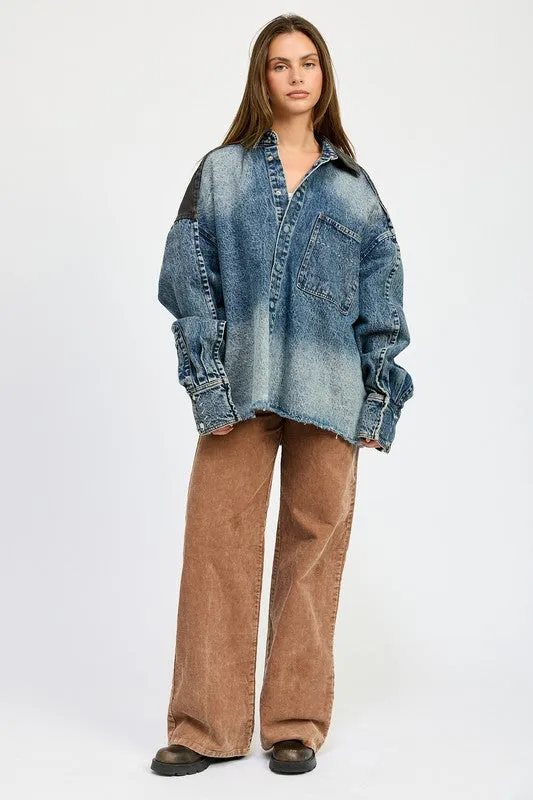 Oversized Button up Denim Jacket